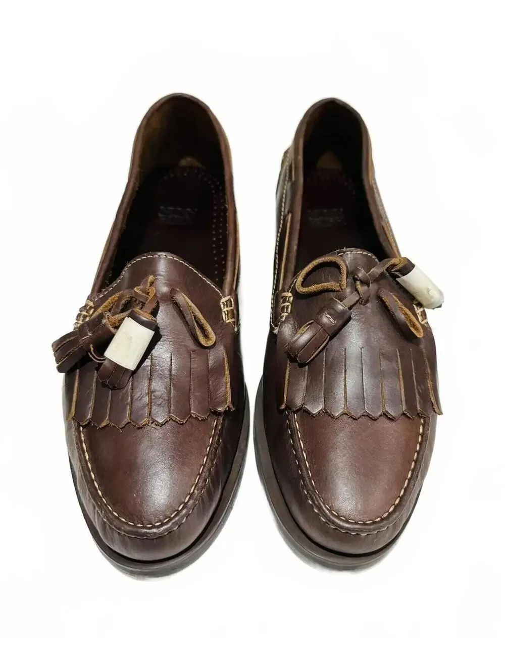 New Nunn Bush Men's Brown Leather Kiltie Tassel Loafers Fringe Size 11M